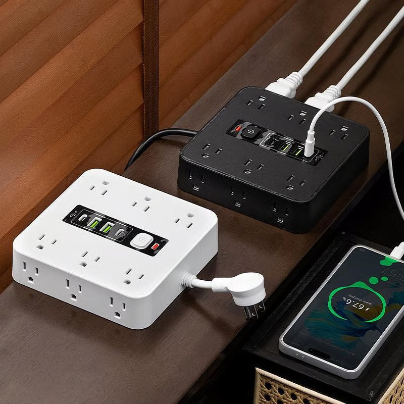 PowerHub Max™ — Smart Surge Protector with USB & Type-C Fast Charging