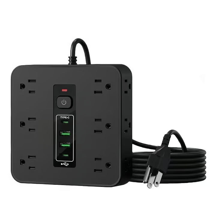 PowerHub Max™ — Smart Surge Protector with USB & Type-C Fast Charging
