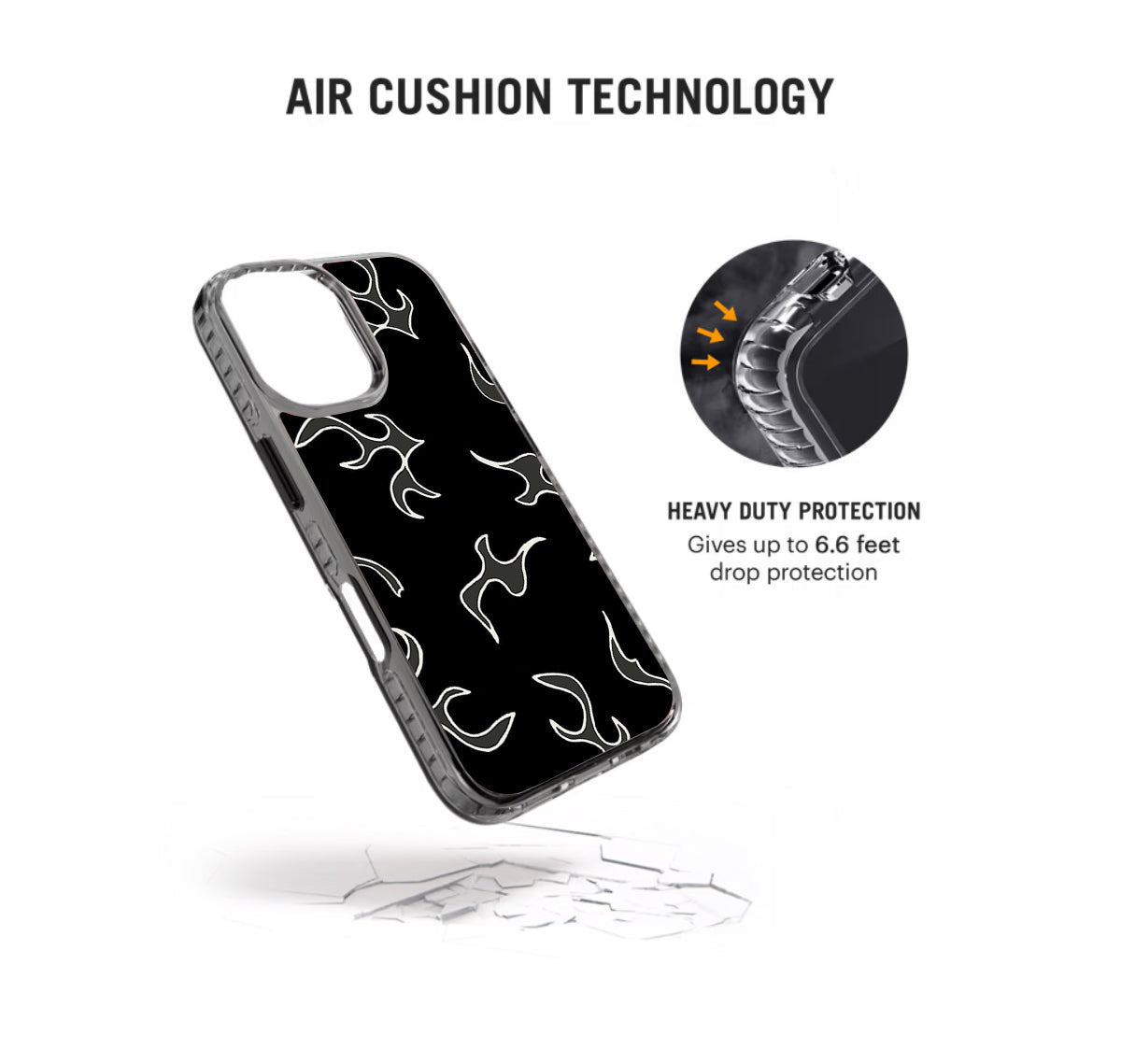 White Flames Pattern Stride 2.0 Phone Case Cover