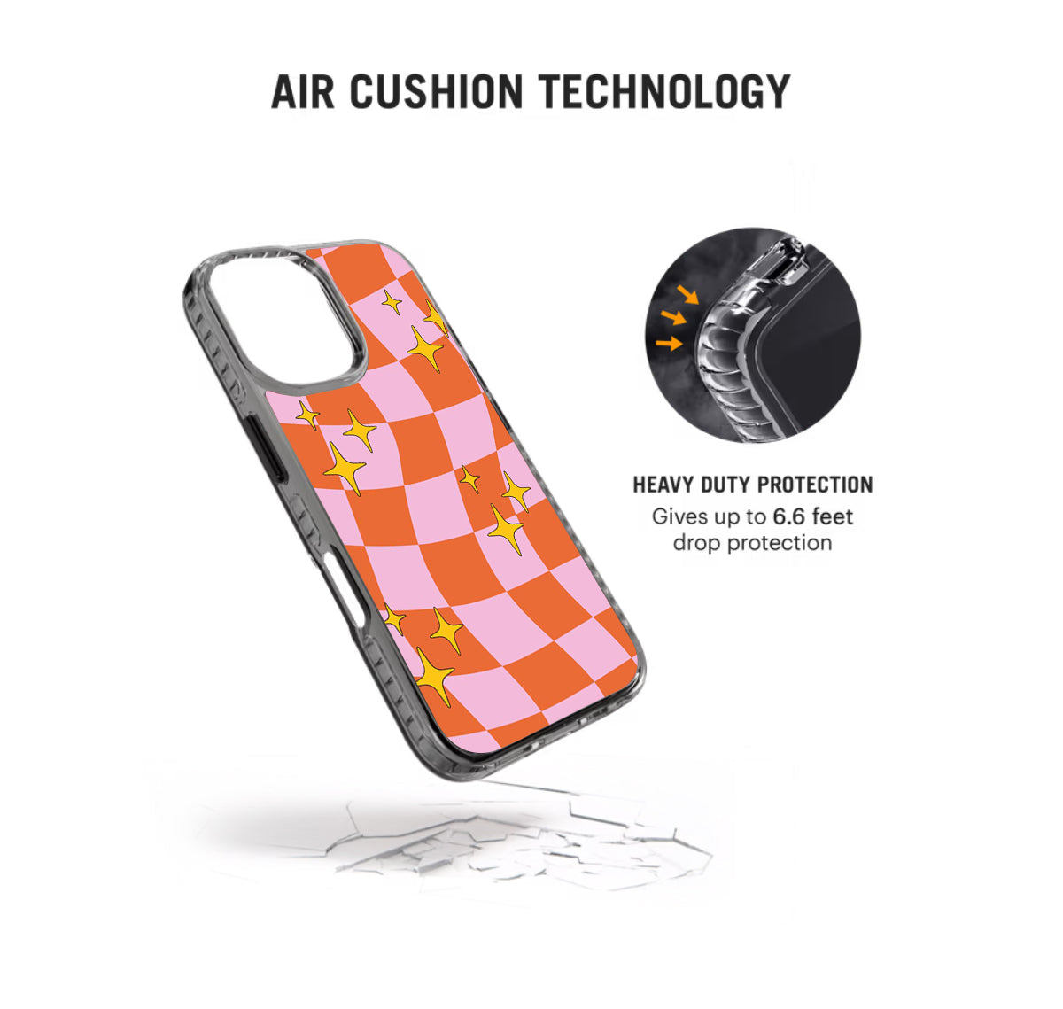Sparkles Checkers Pattern Stride 2.0 Phone Case Cover